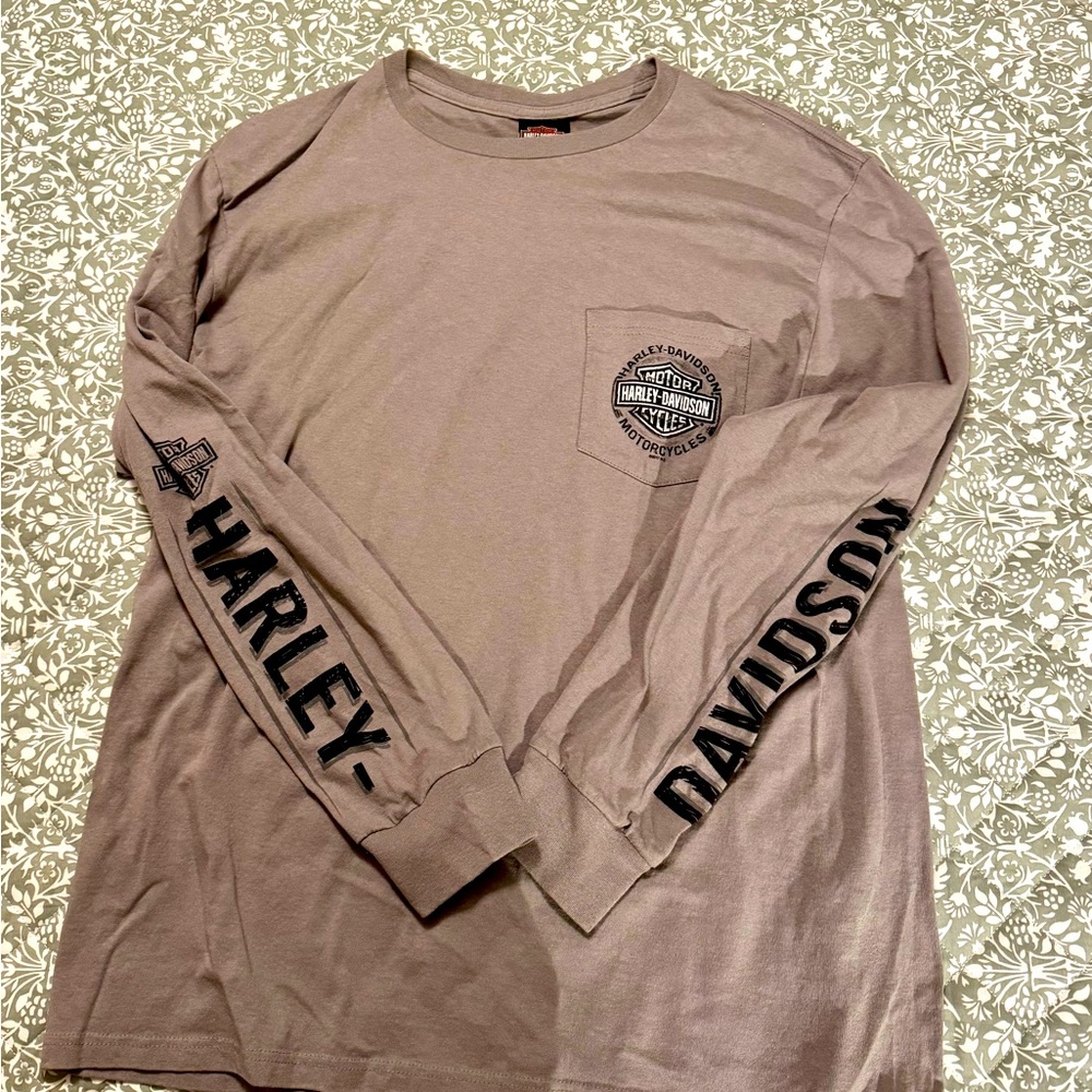 Harley-Davidson Men's Taupe Long Sleeve Tee